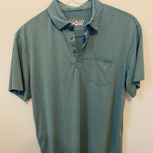 Marine Layer Other - Marine Layer Sport Pocket Performance Polo in Heather Green, Size Large